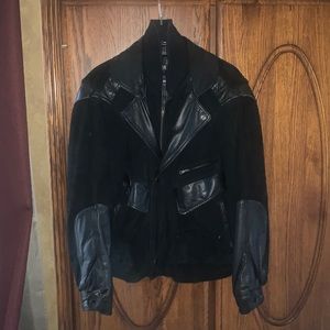 Mens leather and suede warm jacket